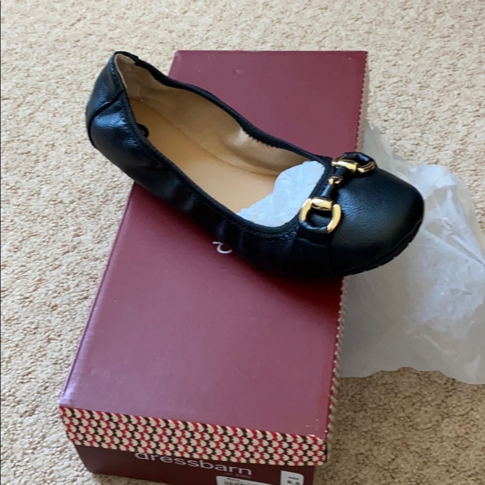 DressBarn black flats with gold buckle size 6.5